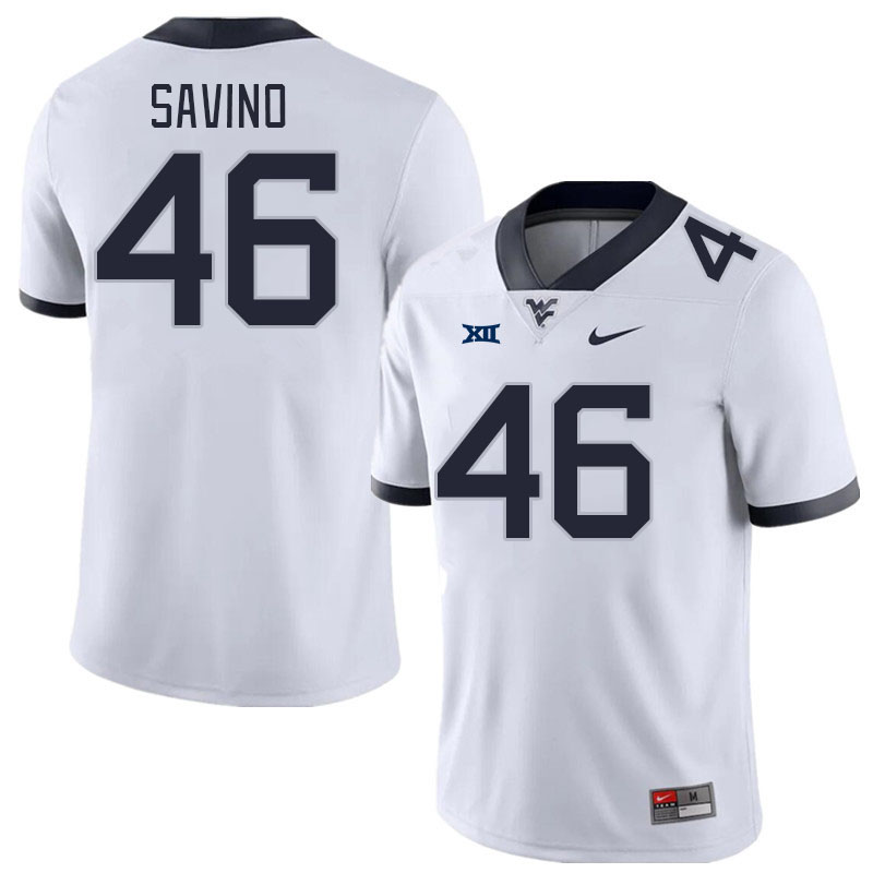 Men #46 Luke Savino West Virginia Mountaineers College Football Jerseys Stitched Sale-White